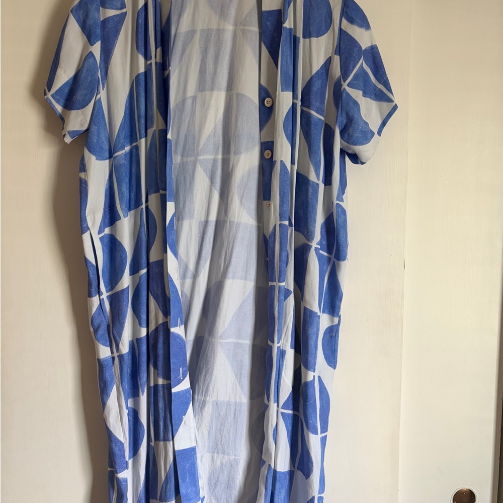 Blue Geometric Duster - Picture 6 of 11